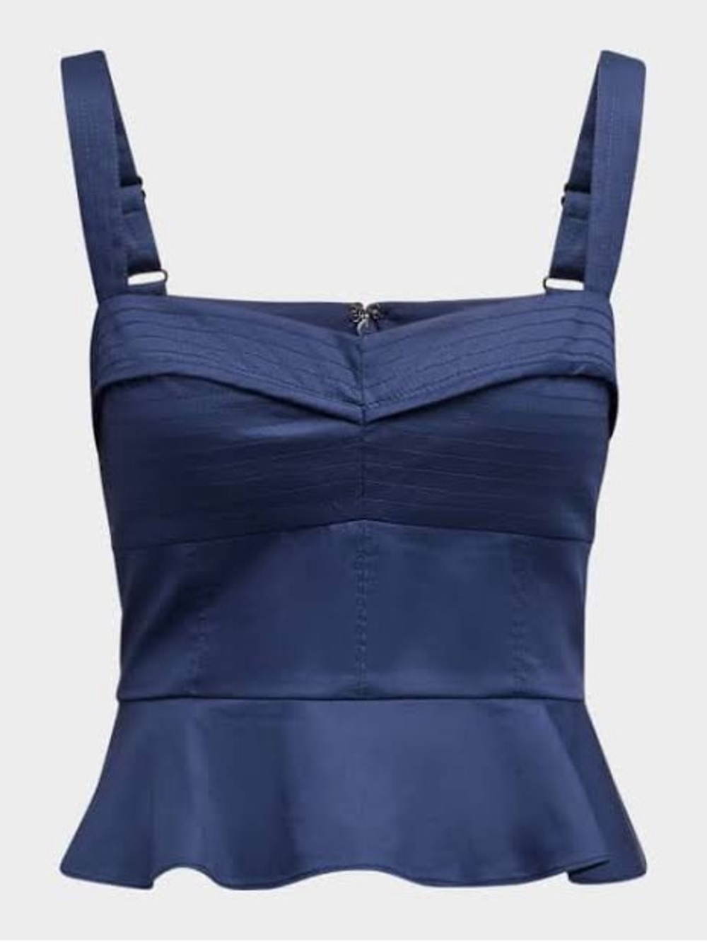 Veronica Beard Navy Peplum Cami Carnegie top blue